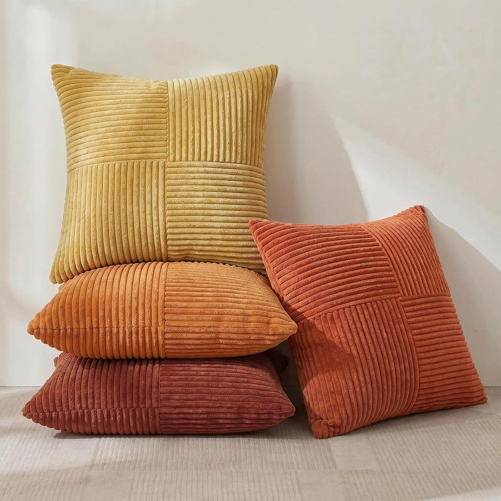 Fancy Homi Set of 4 Boho Fall Decorative Throw Pillow Covers 18x18 Inch for Couch Bed Sofa Bedroom, Modern Farmhouse Home Decor, Soft…