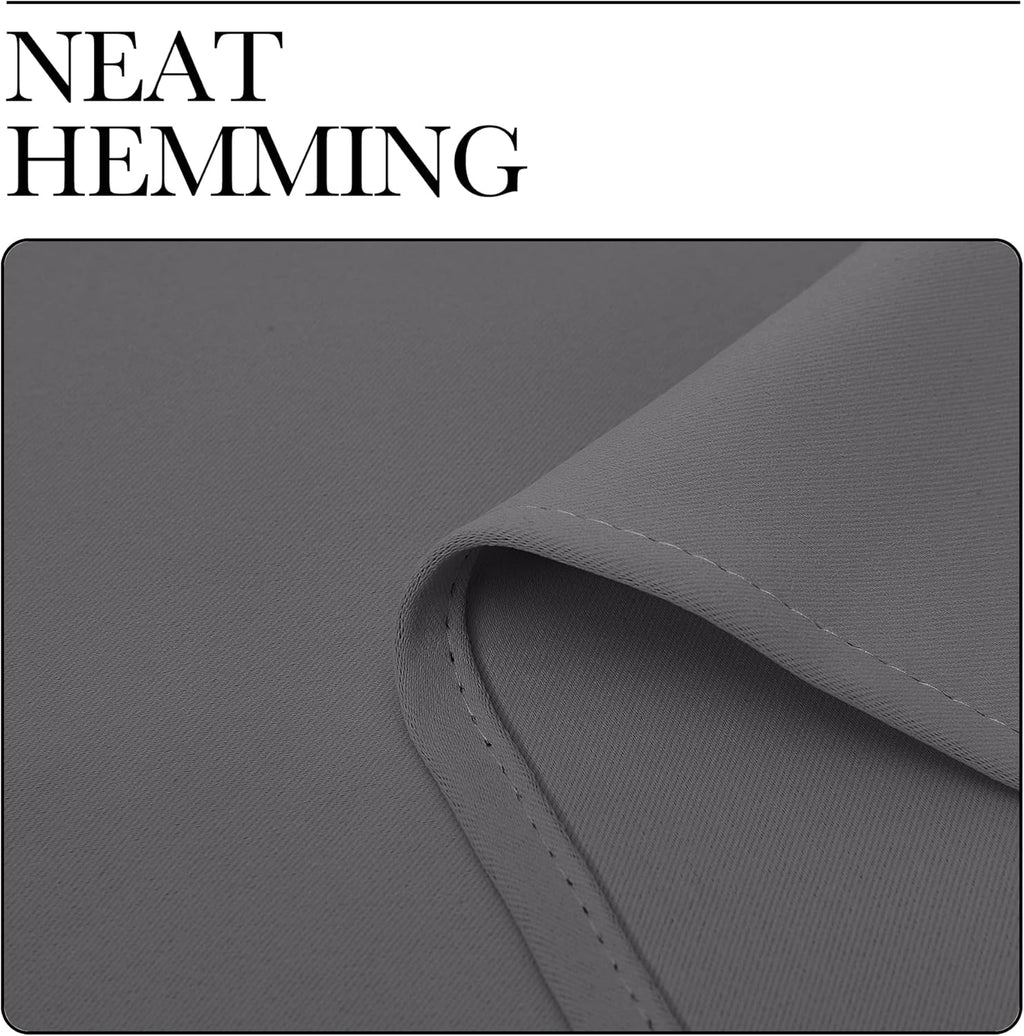 NICETOWN Grey Blackout Cafe Curtain Panels for Bedroom, Thermal Insulated Grommet Top Blackout Draperies and Drapes for Basement (2…