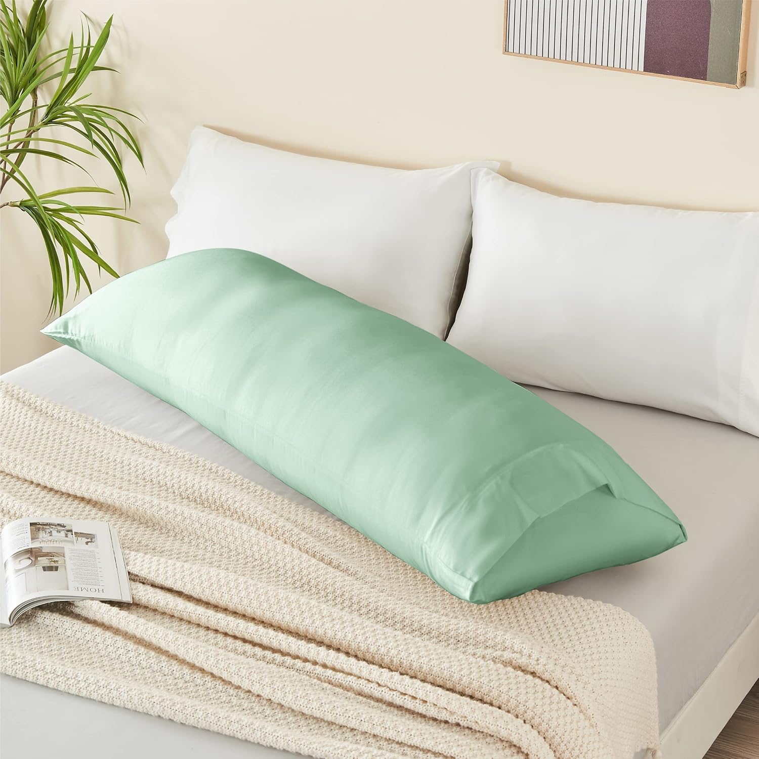Bedelite Body Pillow Case Cover, Rayon Made from Bamboo, Cooling Body Pillow Cover for Hot Sleepers and Night Sweats, Breathable & Silky So…