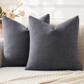 Miulee Grey Couch Pillow Covers 20x20 Inch, Set of 2 Soft Chenille Decorative Square Throw Pillow Covers Farmhouse for Sofa Living Room Bed…