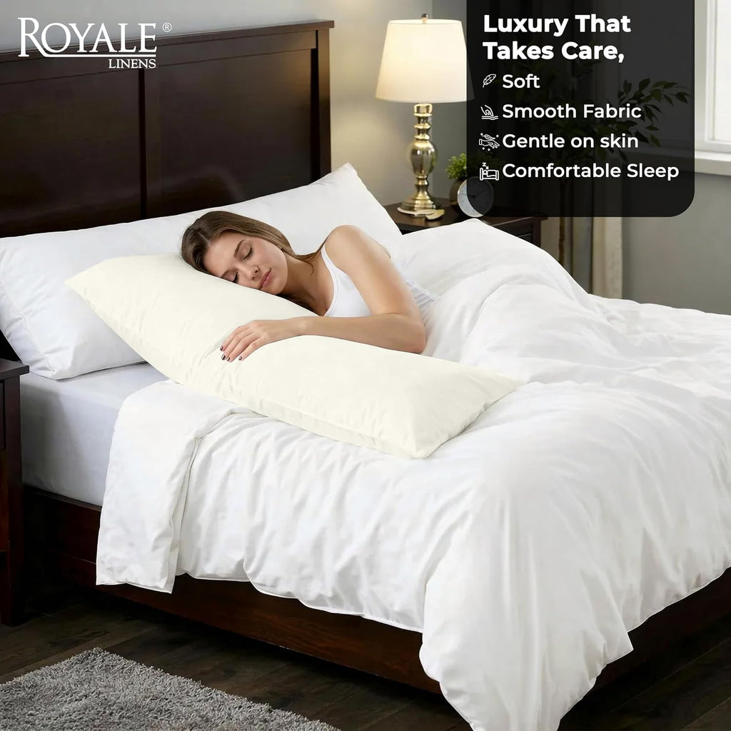 Royalelinens Royale Linens Body Pillow Cover - Double Brushed 1800 Microfiber - 20"x54" with Hidden Zipper Closure - Wrinkle & Fade Resista…