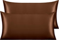 Ntbay 2 Pack Satin King Pillowcases for Hair and Skin, Luxurious and Silky Pillow Cases with Envelope Closure, 20x36 Inches, Brown 2 Pack 3…