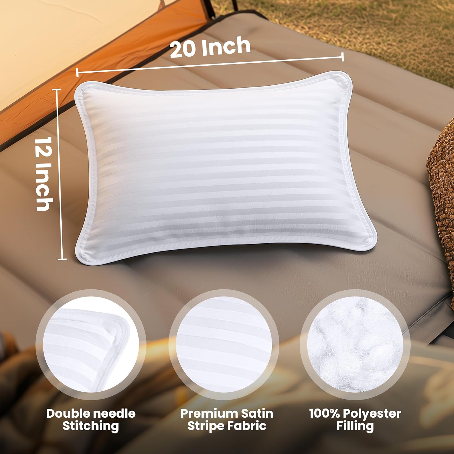 Utopiabedding Utopia Bedding Travel Pillow for Airplane, Car and Toddlers (White, 2 Pack), Neck Support for Travelling, Down Alternative Fi…