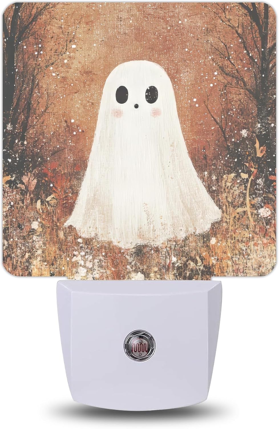 Cute Halloween Ghost Night Lights Plug into Wall, Night Light for Bedroom Bathroom Hallway Kitchen, Auto Dusk to Dawn Sensor Decorative…