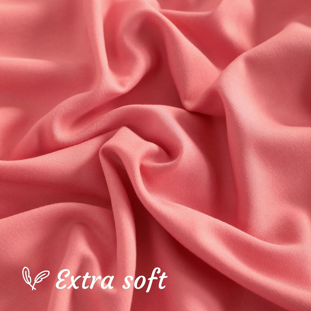 Ntbay 2 Pack Body Pillowcases, Coral Pink, Microfiber, 20x54 Inches, Soft, Wrinkle, Fade Resistant, Envelope Closure 2 Pack Pink