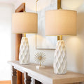 27.5" Ceramic Table Lamps for Living Room Bedroom Lamps Set of 2 Modern Boho Bedside Lamps Night Stands Farmhouse Vintage Large…
