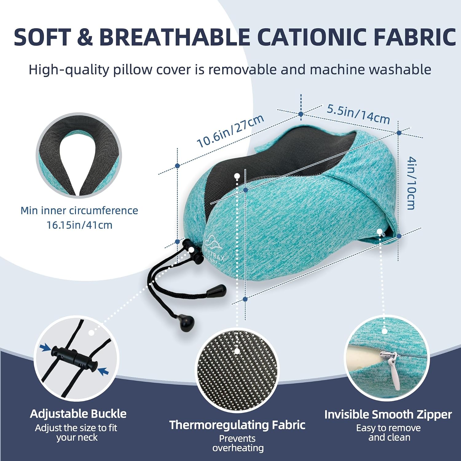 Travel Pillow with Extra Large Hood for Airplane Long Flights Privacy and Comfort Memory Foam with Skin-Friendly Cover for Road Trip…