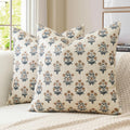 OTOSTAR Floral Print Pillow Covers 20x20 Inch Pack of 2 Double-Sided Brown Grey Flower Square Throw Pillow Covers Farmhouse Rustic…