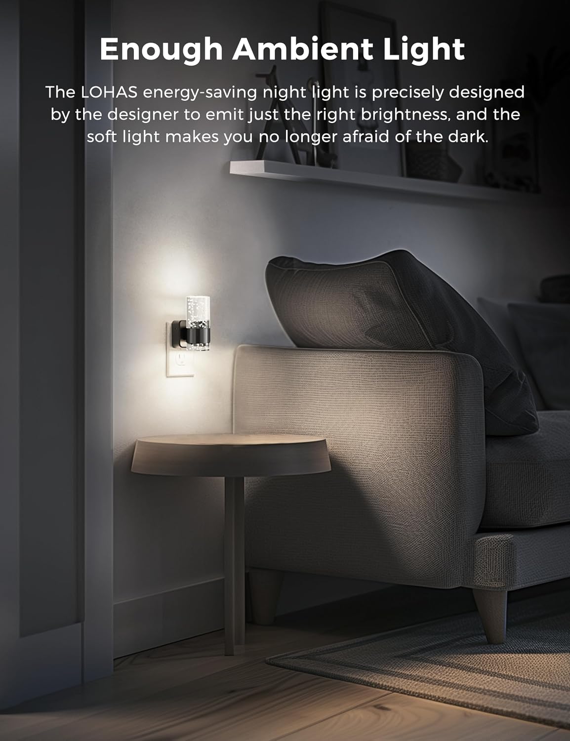L LOHAS LED Night Light, Dimmable Night Lights Plug into Wall, 2 Pack Acrylic Nightlights with 0-100 LM Adjustable Brightness, 5000K Plug…