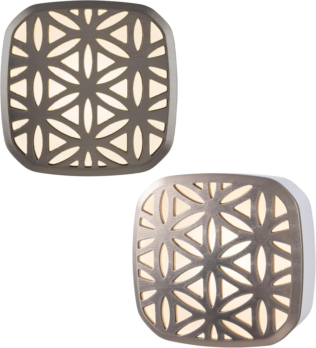 Energizer LED Floral Decorative Night Lights Plug into Wall Home Decor Apartment Essentials Ambient Lighting Nightlight Brushed Nickel…