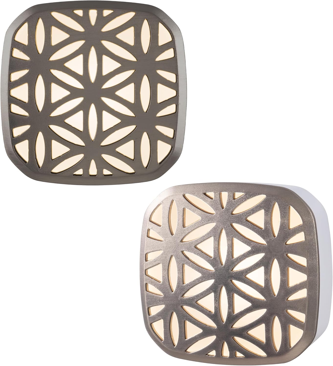 Energizer LED Floral Decorative Night Lights Plug into Wall Home Decor Apartment Essentials Ambient Lighting Nightlight Brushed Nickel…
