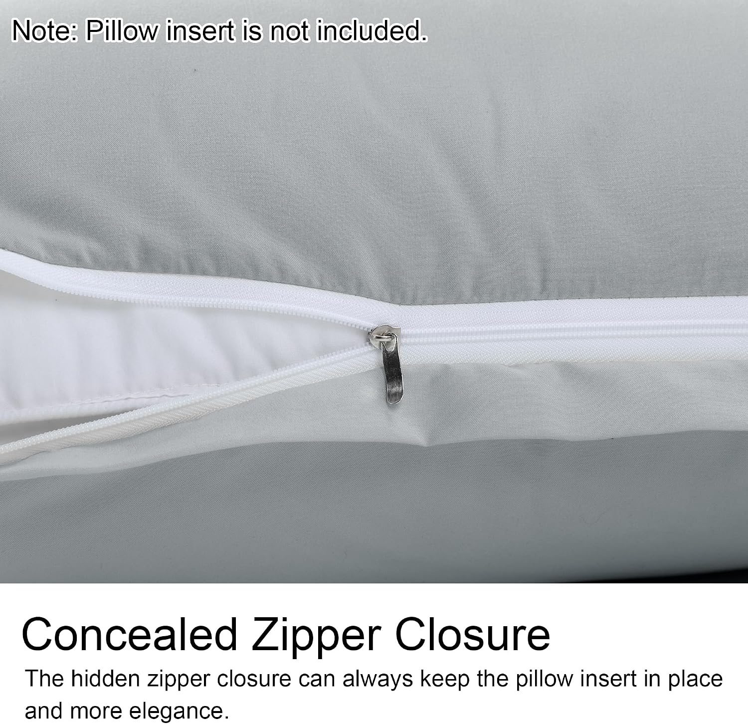 uxcell Soft Microfiber Body Pillow Cover with Zipper Closure, Long Pillow Cases for Body Pillows Weave for 90 GSM Polyester, Grey Body (20"…