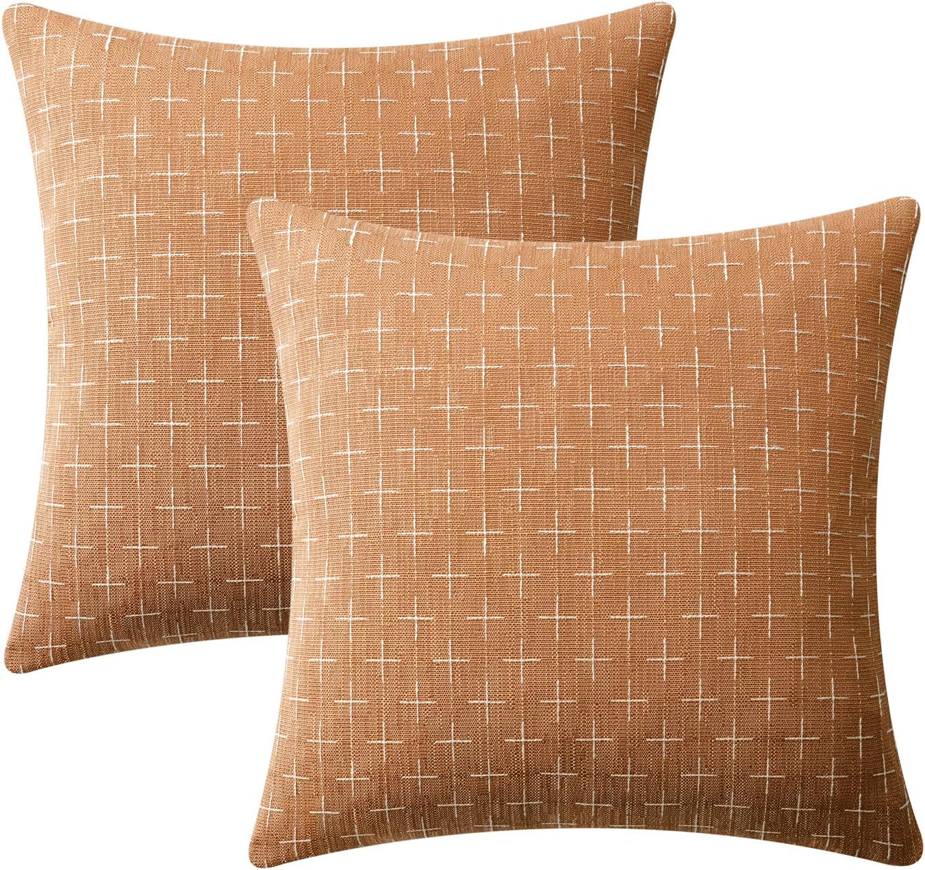 MIULEE Pack of 2 Decorative Burlap Linen Throw Pillow Covers Farmhouse Pillowcases Modern Rustic Woven Textured Cushion Cover for Sofa…