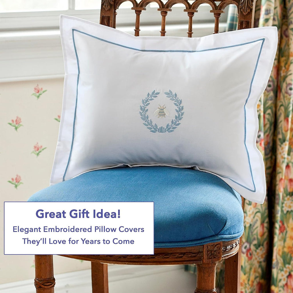 Jacaranda Living Cotton Percale Boudoir Pillow Cover, Decorative Pillow Accent for Bedroom & Living Room, Lumbar Support Pillow, Spring…