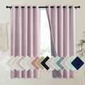 NICETOWN Pink Vintage Linen 100% Blackout Curtains for Kitchen, Thermal Insulated Curtains 63" Long, Noise Reducing Window Treatment…