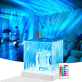 Northern Lights Projector, 16 Colors Aurora Cube Shower Lamp Projector with Remote and 3D Ocean Water Ripple Lamp for Bedroom, Galaxy…