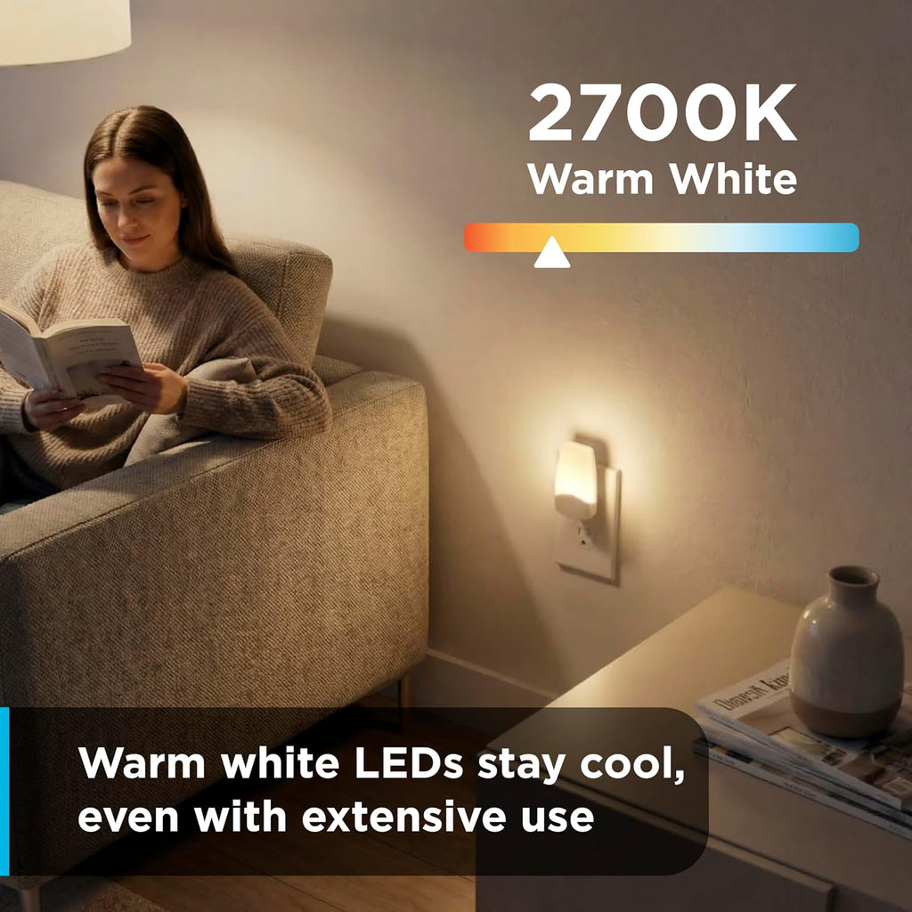 GE LED Night Lights Plug Into Wall, Dusk to Dawn Sensor, Ambient Lighting, Dorm Room Essentials, Nightlight for Bedroom, Bathroom Decor…