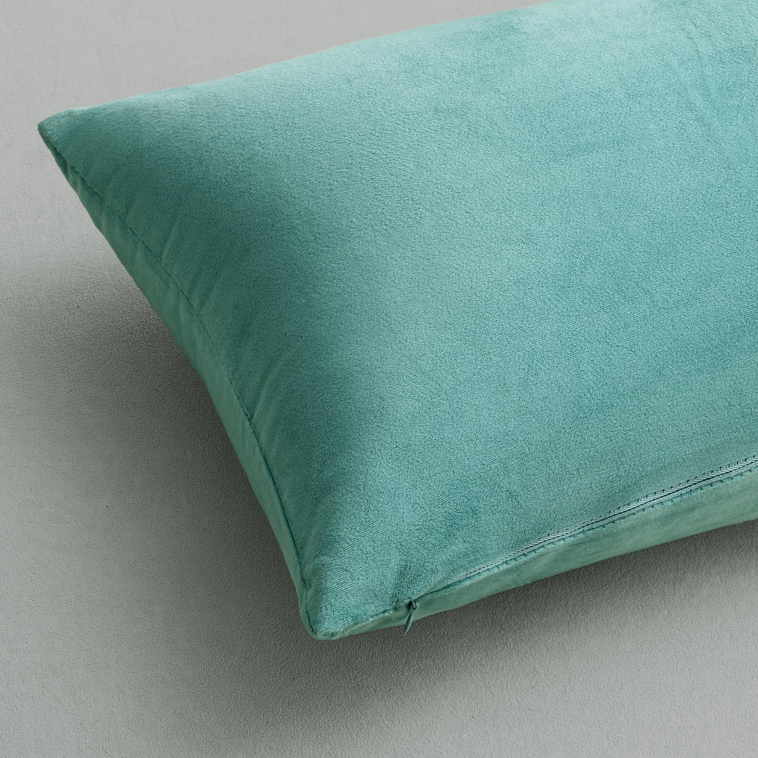 Miulee Velvet Throw Pillow Covers 16x16 Inch, Pack of 2 - Aqua Green, Soft Solid Decorative Pillow Covers Cushion Cases Modern Luxury Home…