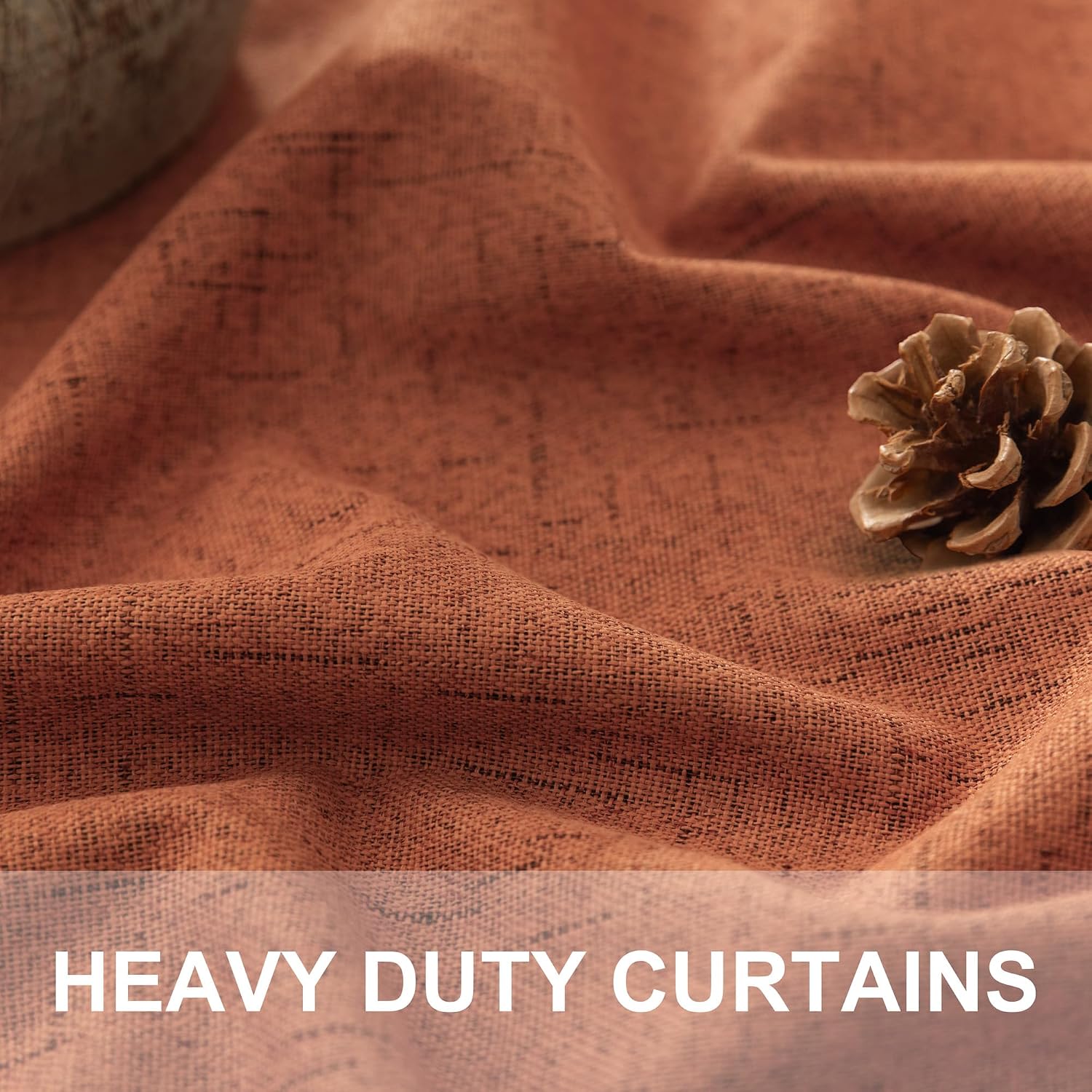 Pitalk Boho Blackout Curtains for Living Room Linen Textured Bohemian Vintage Mid Century Modern Farmhouse Curtains for Bedroom 90 Inch Len…