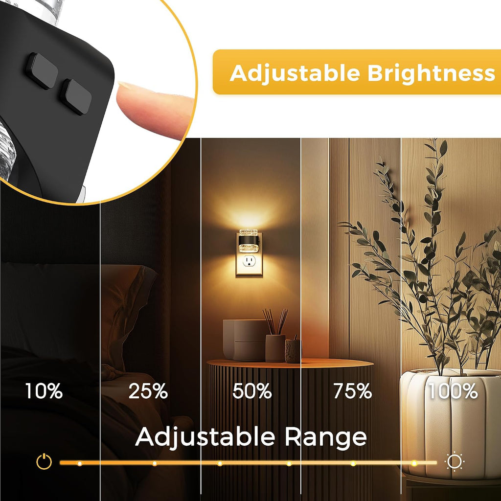 Llohasled L LOHAS LED Night Light, 4 Pack 3000K Bubble Night Lights Plug into Wall, Acrylic Night Lights with Light Sensor, Adjustable Brig…