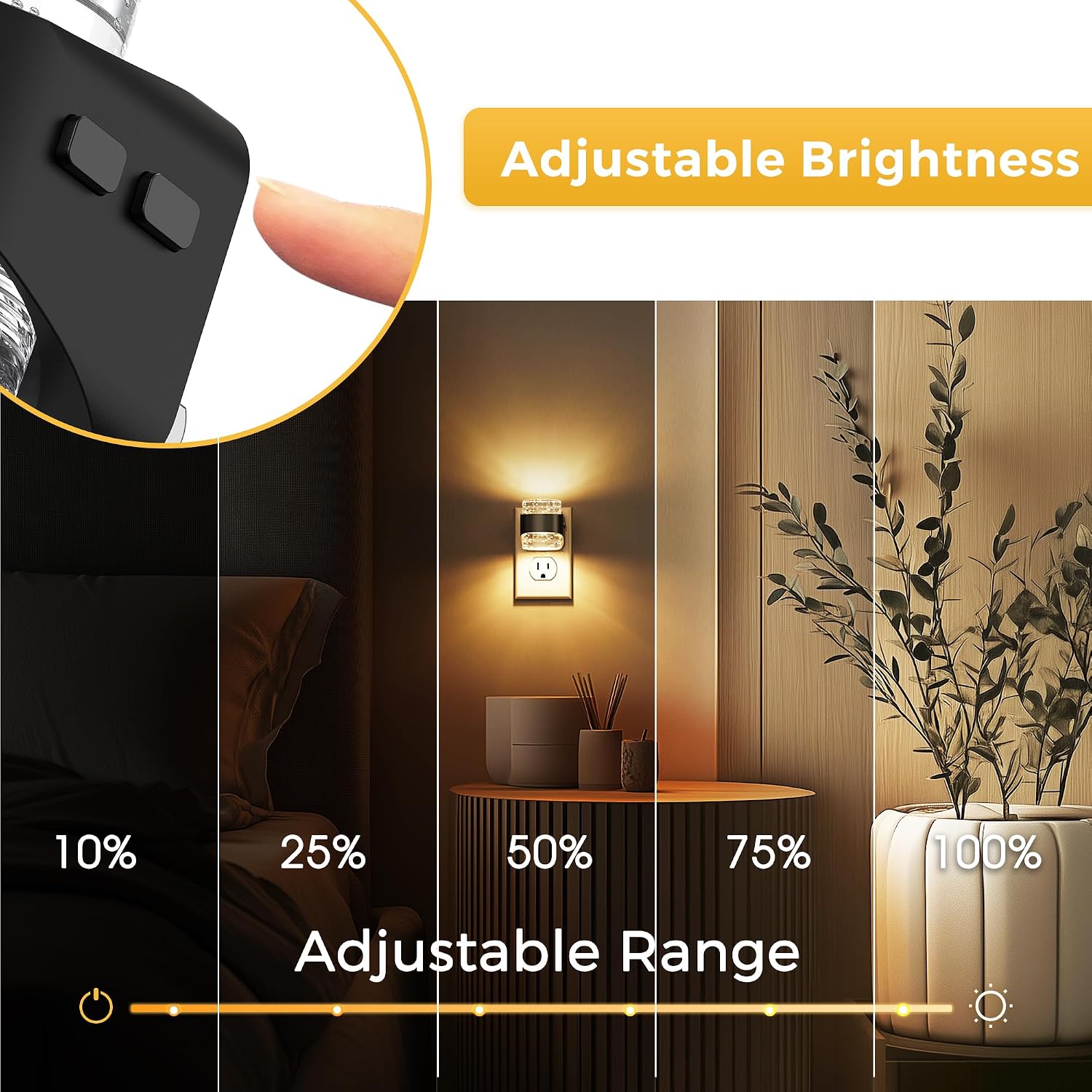 Llohasled L LOHAS LED Night Light, 4 Pack 3000K Bubble Night Lights Plug into Wall, Acrylic Night Lights with Light Sensor, Adjustable Brig…