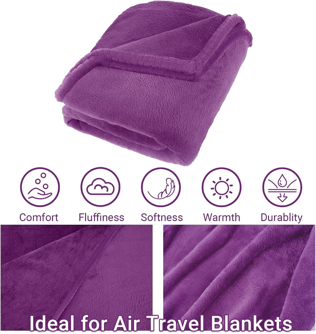 Travel Blanket & Pillow Set, 300 GSM Soft Fleece, 60x43 Inches, 3-in-1 Airplane Blanket, Travel Pillow and Blanket Set, Travel Blanket…