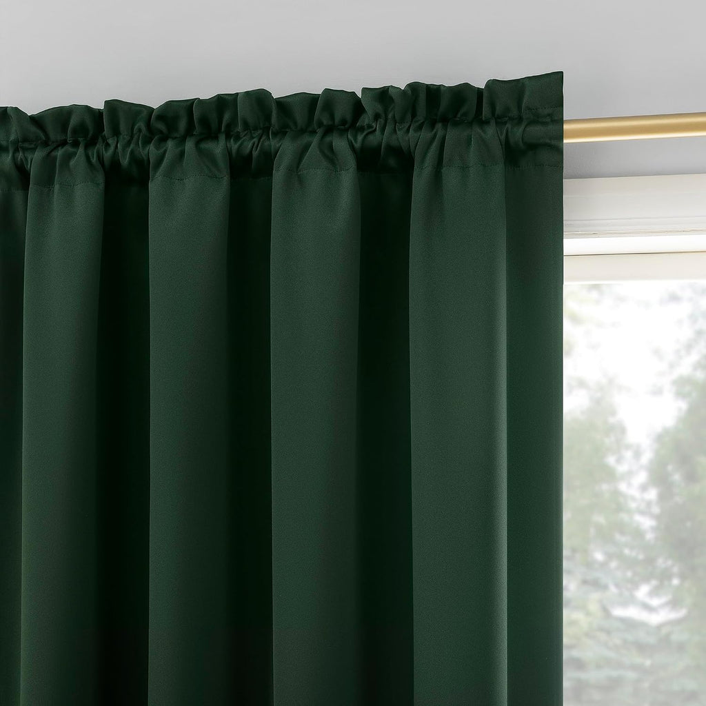 Sun Zero Oslo Theater Grade Extreme 100% Blackout Rod Pocket Curtain Panel, 52" x 84", Evergreen