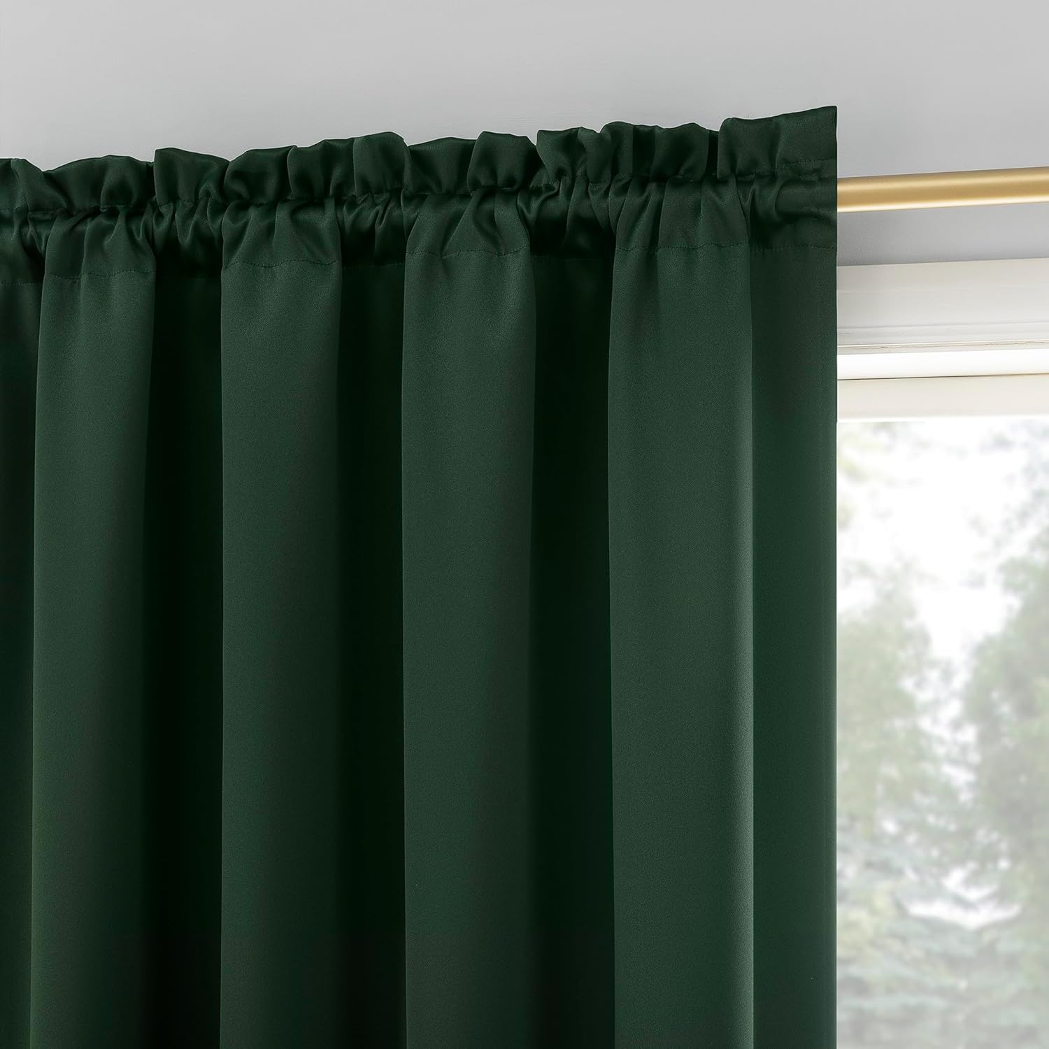 Sun Zero Oslo Theater Grade Extreme 100% Blackout Rod Pocket Curtain Panel, 52" x 95", Evergreen