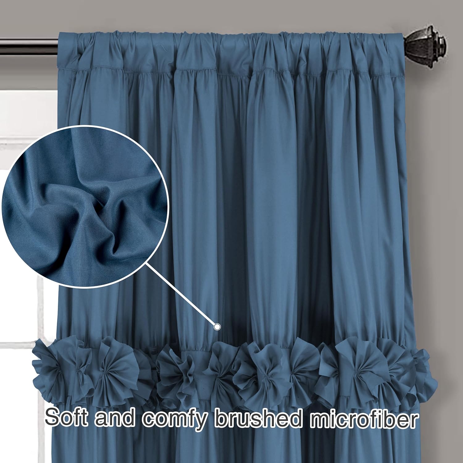Homechoice Decor Thermal Insulated Blackout Window Curtains, 54" W x 84" L x 2 Panels, Boho Ruched Window Treatments with 3 Rows of…
