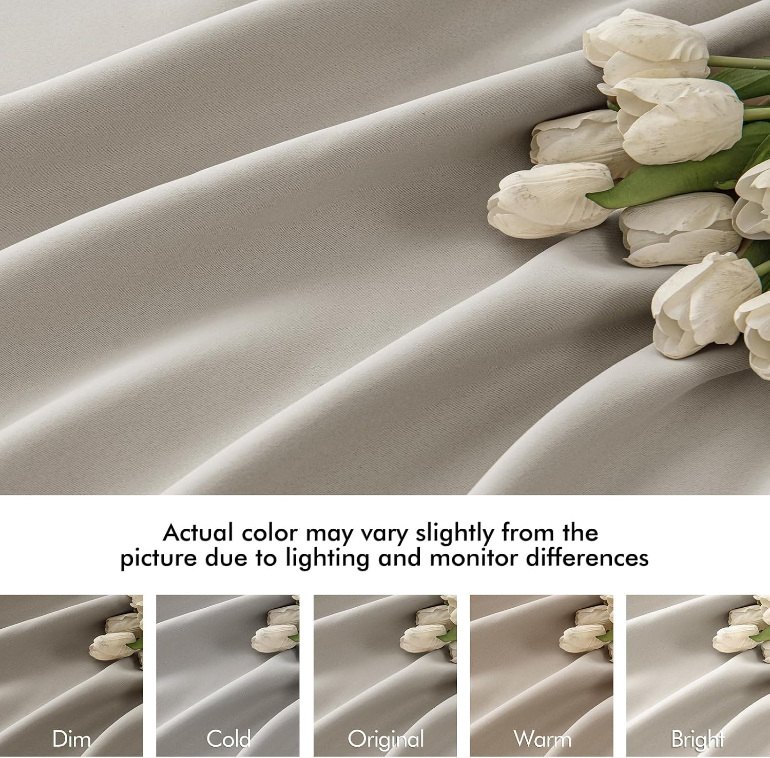 Miulee Natural Back Tab Blackout Curtains 84 Inch Length 2 Panels Set for Living Room Bedroom Privacy, Rod Pocket/Pinch Pleat Thermal Insul…