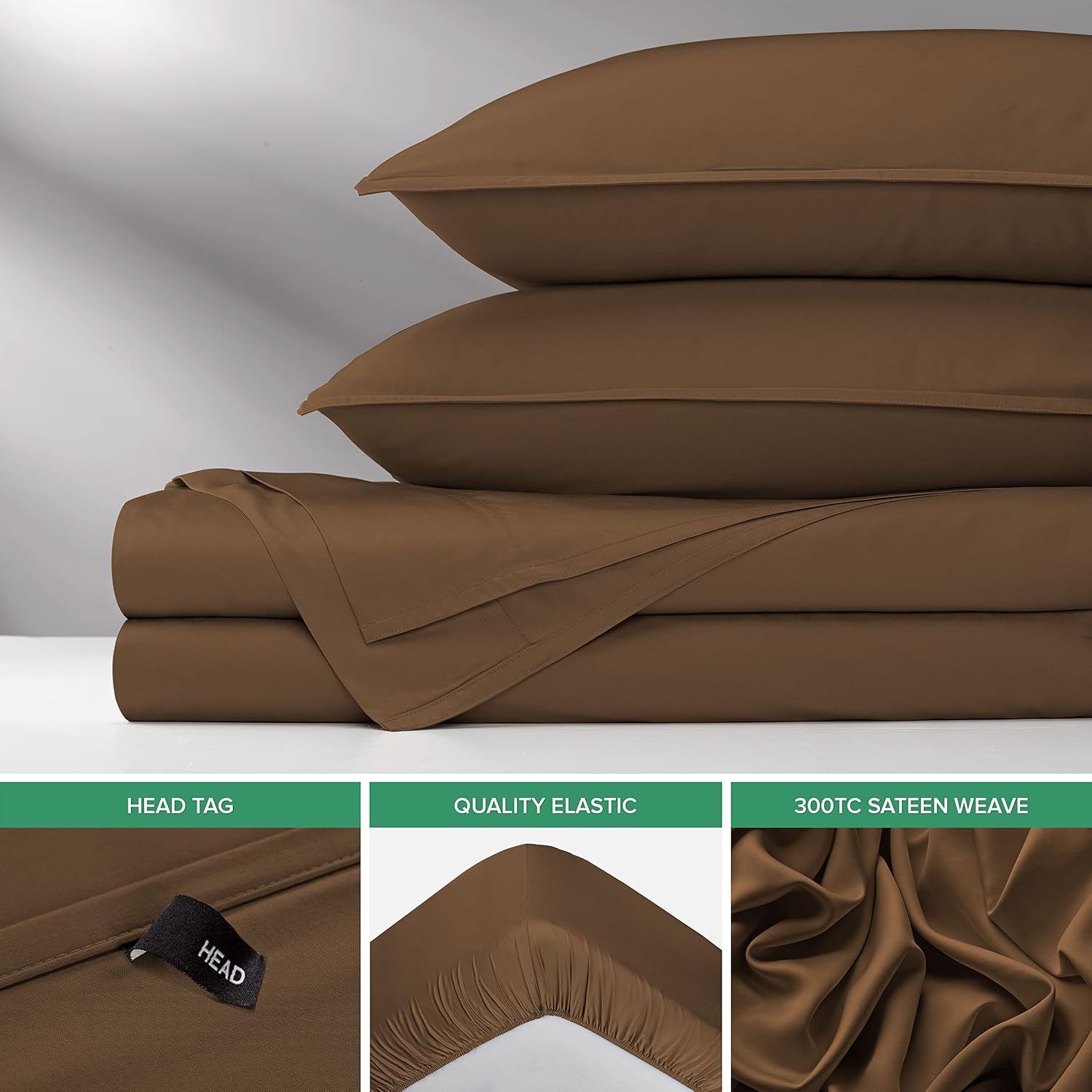 PureBamboo Pure Bamboo Full Sheets, Genuine 100% Organic Viscose Derived from Bamboo Bed Sheet Set, Luxuriously Soft & Cooling, Double Stit…