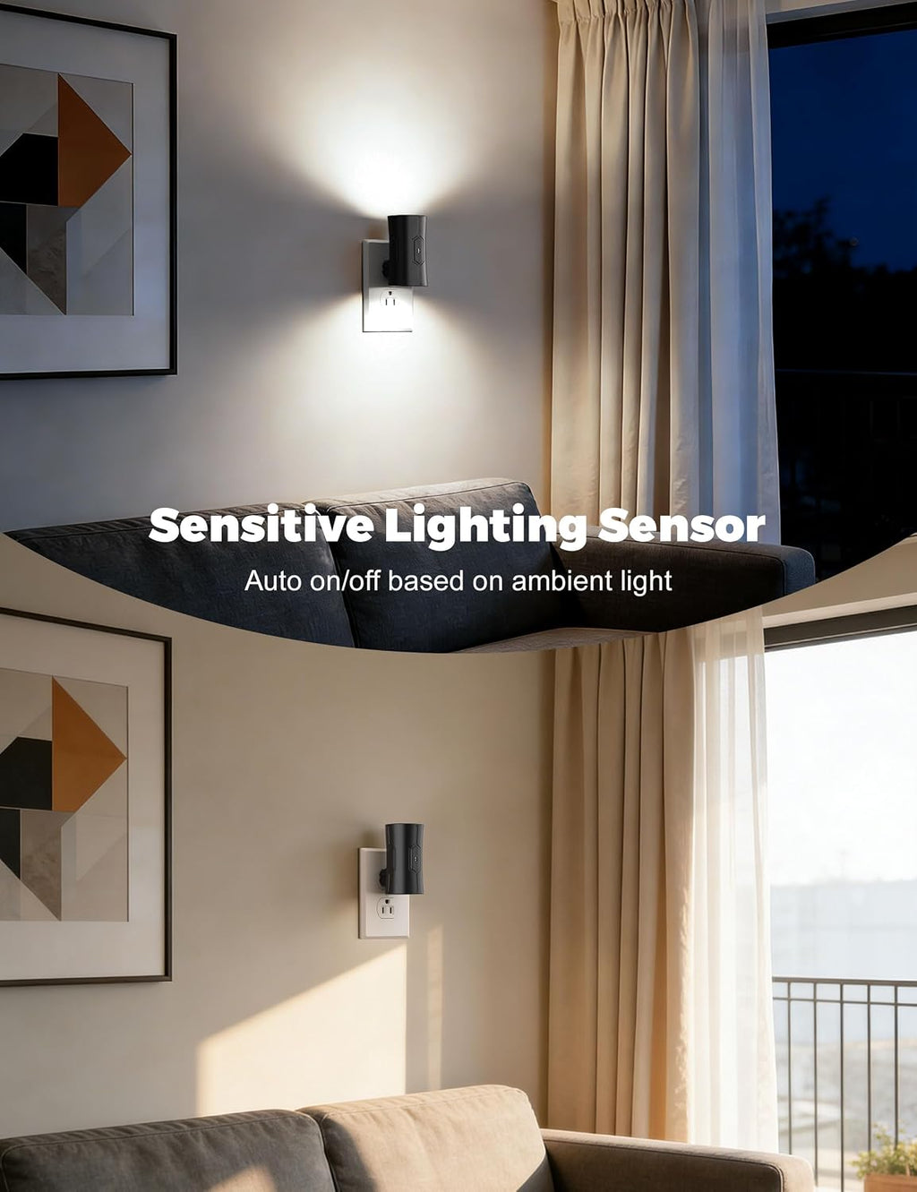 Fesnne Night Light, 2-Pack Dimmable Plug-in Night Light with Auto On/Off & 90°Rotatable Plug, 0-100LM Adjustable Brightness,1W Ultra Low En…