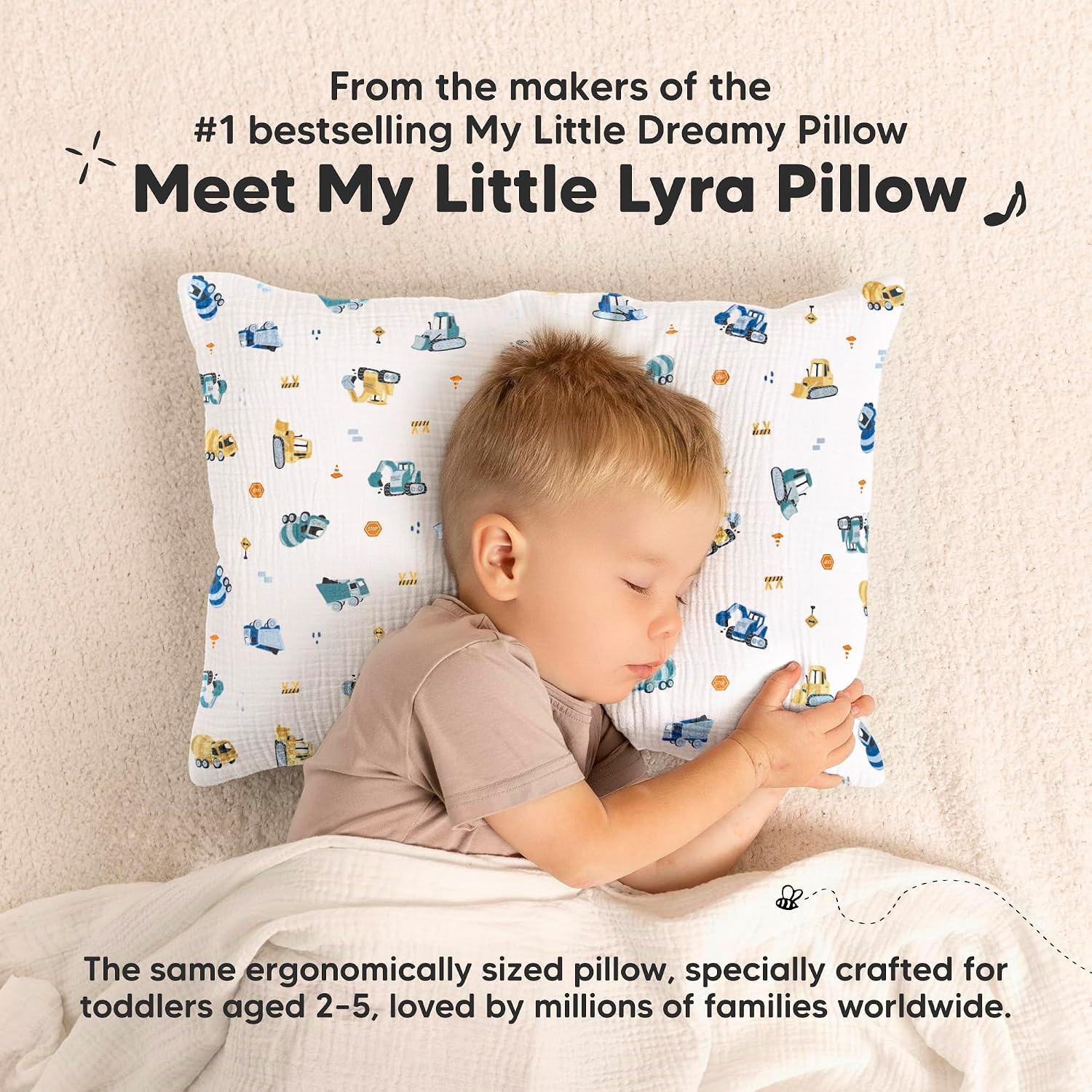 KeaBabies Toddler Pillow with Pillowcase – 13x18 Soft, Breathable Organic Cotton Muslin Kids Pillow for Sleeping, Travel, Preschool Nap…