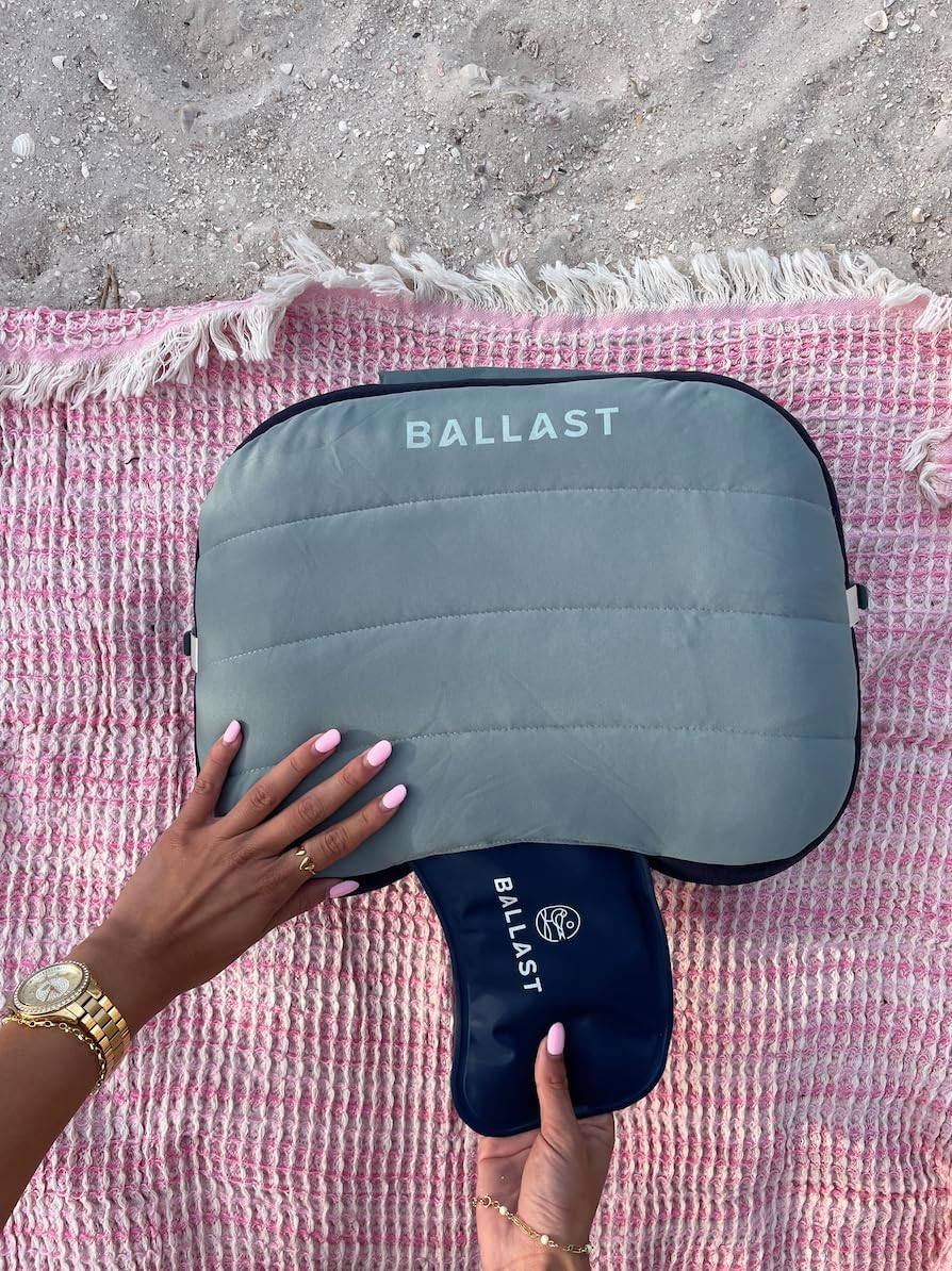Ballast Beach Pillow – Comfy, Durable & Compact, Stays Put on Windy Beaches with Patented Sand Pouch, Inflatable Pillow for Beaches…