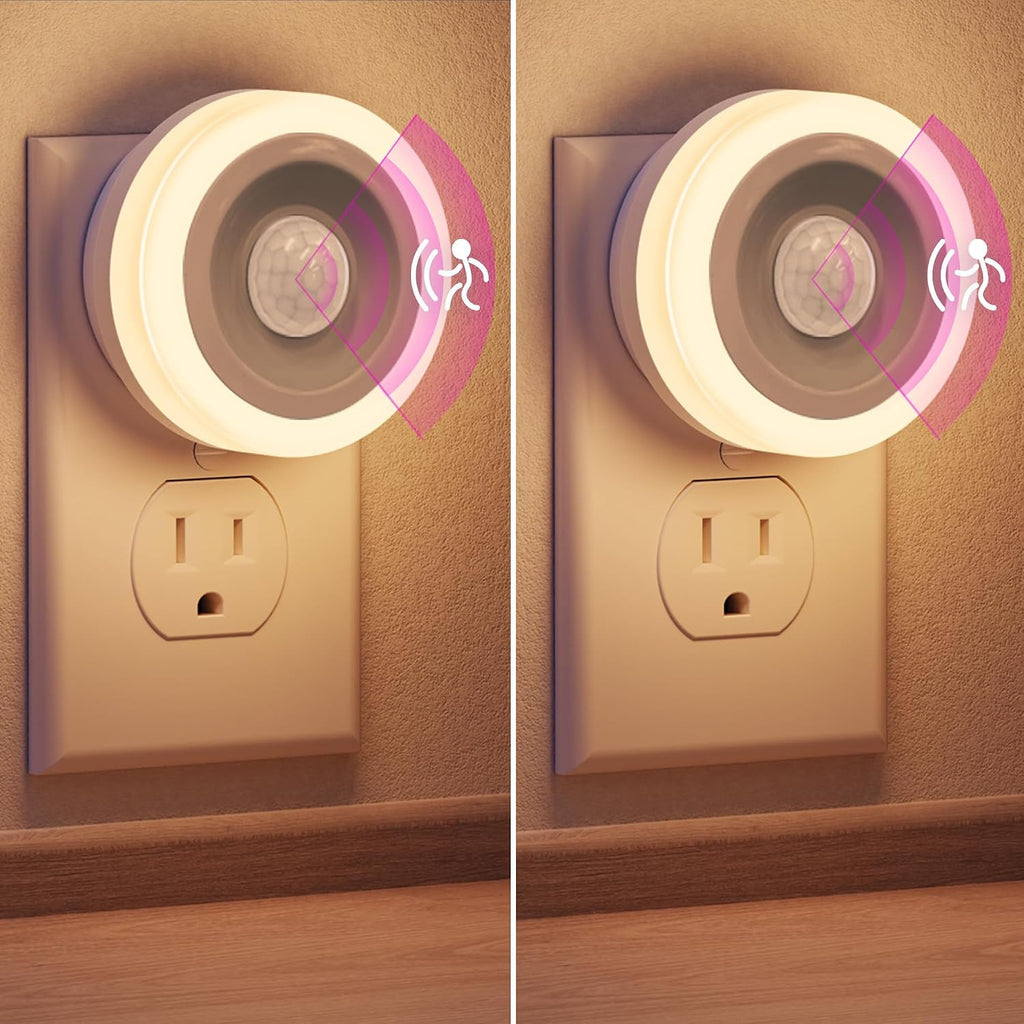 Briignite Motion Sensor Night Light, Night Lights Plug into Wall, Auto On/Off Motion Activation Nightlight, Energy-Saving 0.6W LED, Warm…