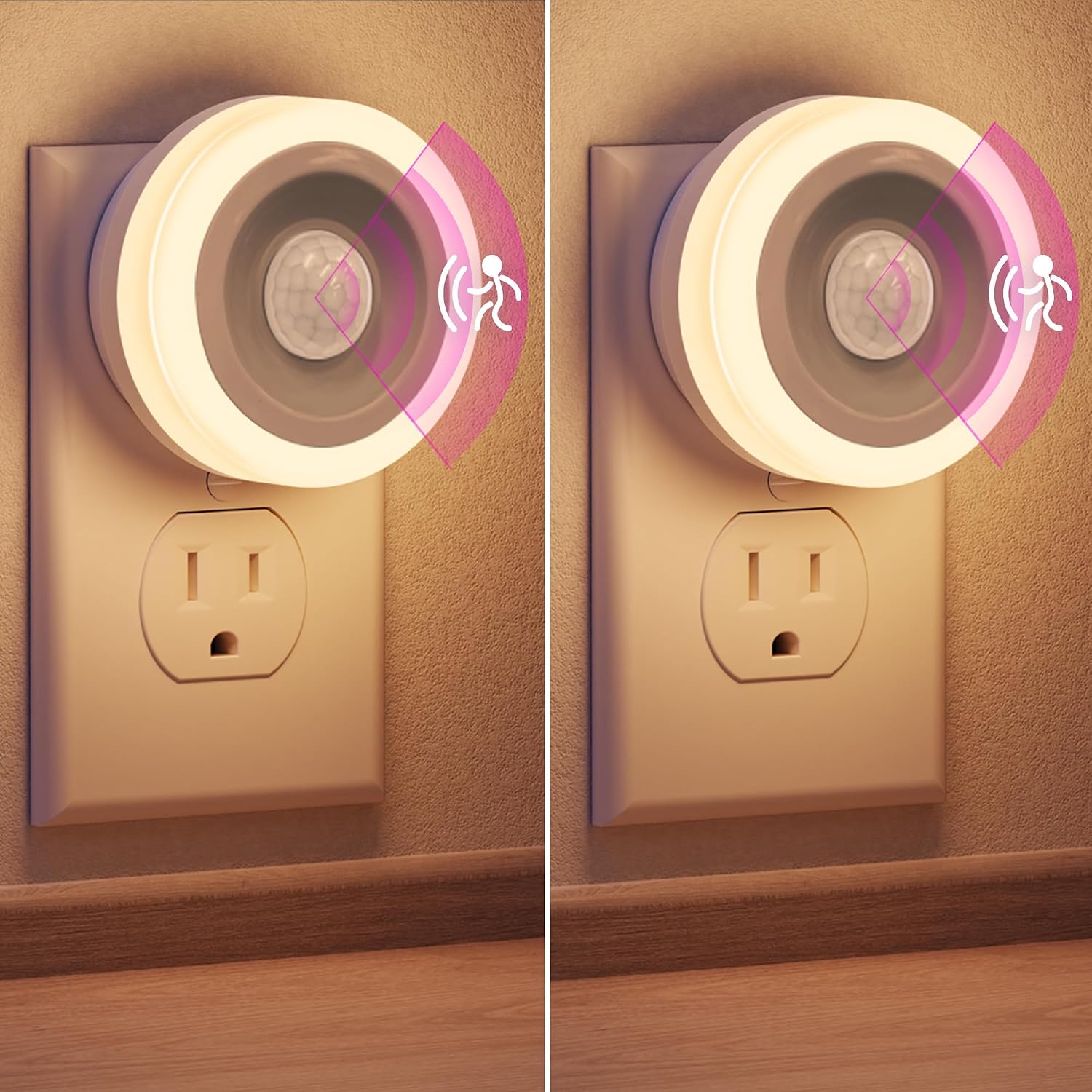 Briignite Motion Sensor Night Light, Night Lights Plug into Wall, Auto On/Off Motion Activation Nightlight, Energy-Saving 0.6W LED, Warm…