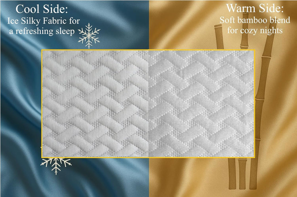 AMBERSTAR Memory Foam Pillow - Adjustable Loft, Cooling & Cozy Dual-Sided Cover, Perfect for Side, Back & Stomach Sleepers (1)