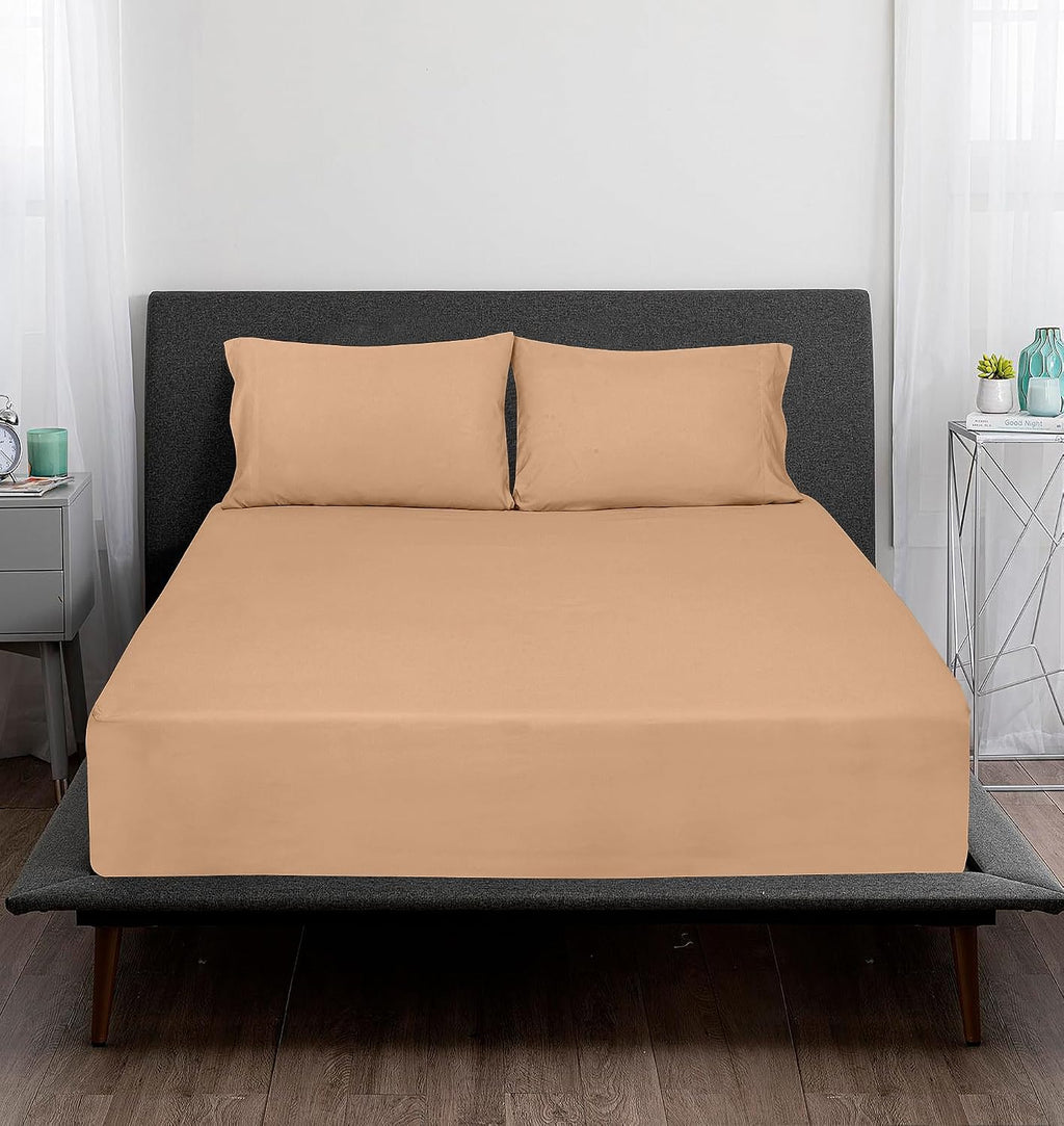Royalelinens ROYALE LINENS 300 Thread Count 100% Long Staple Combed Cotton Sheet Set - 4 Piece King Bed Sheets - 1 Fitted, 1 Flat & 2 Pillo…