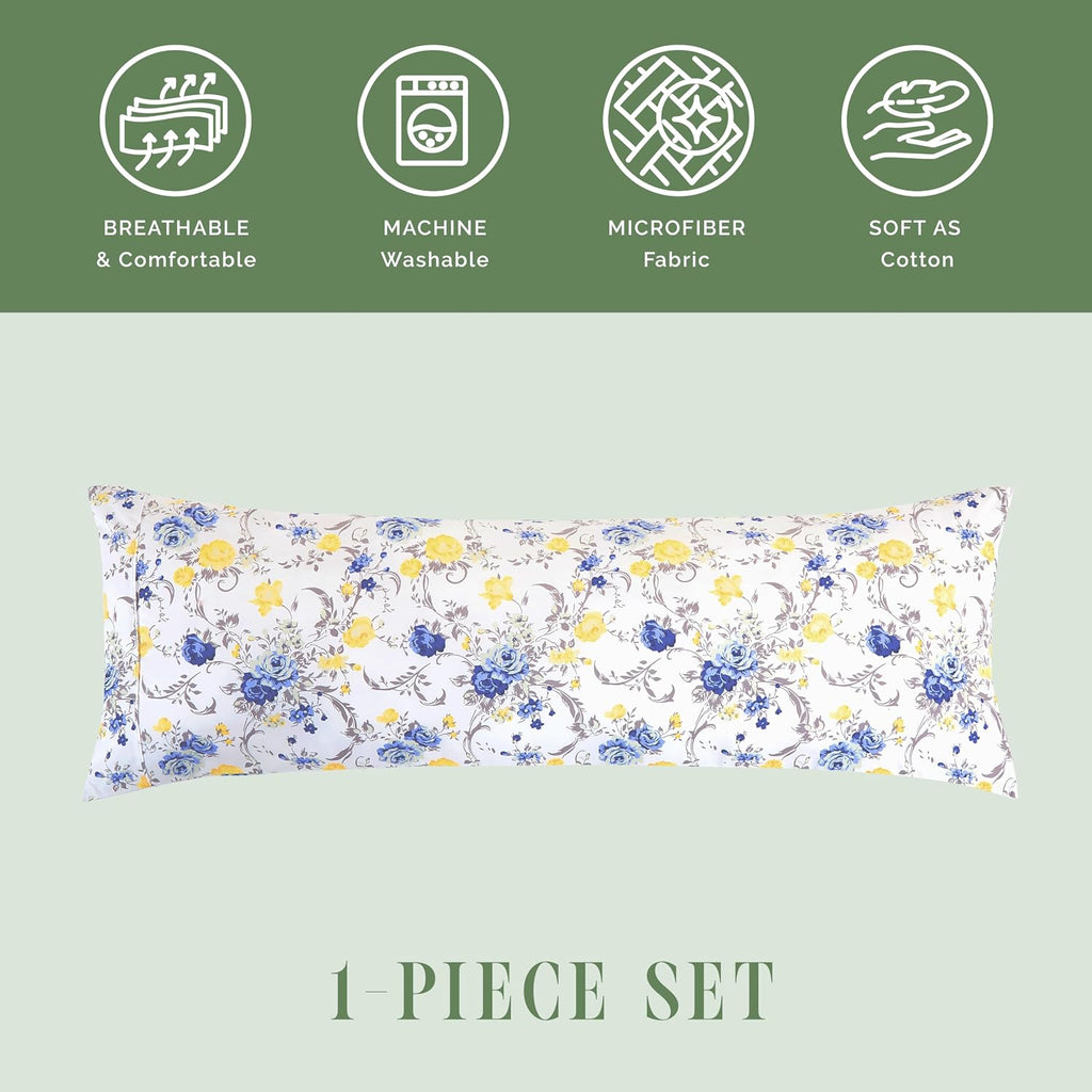Elegantcomfort Elegant Comfort Ultra Soft 1-Piece Set Floral Print Pillowcases - 1500 Hotel Quality Microfiber, Soft and Smooth Hidden Zipp…