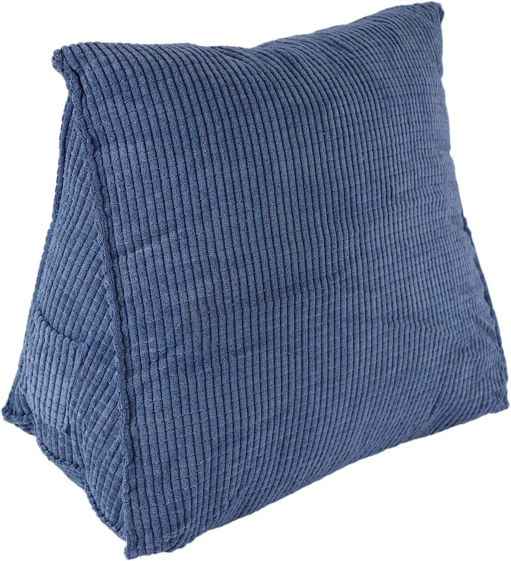 Reading Backrest Cushion Wedge Pillow Back Cushion Lumbar Pad Bed Office Chair Rest Pillow Back Support Pillow(Blue), 60971A3