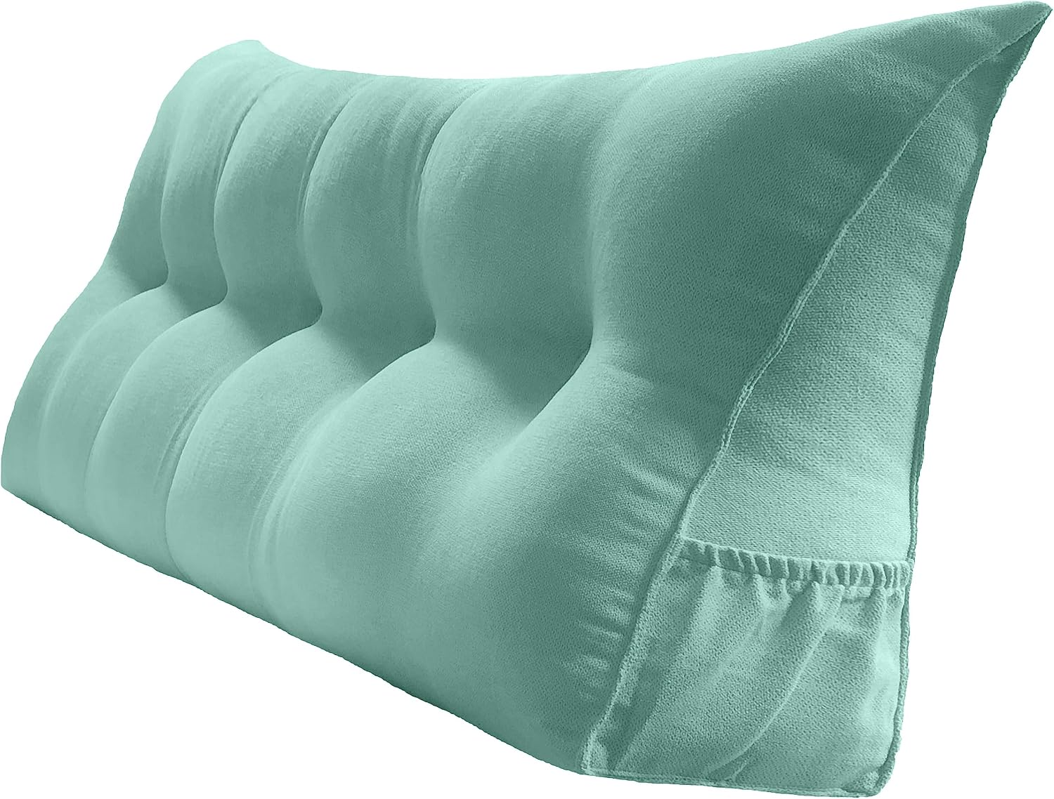 Peachwell Handmade Headboard Pillow-Queen Wedge Support Large Bolster Cushion Headboard Backrest Pillow with Removable Cover and Two…