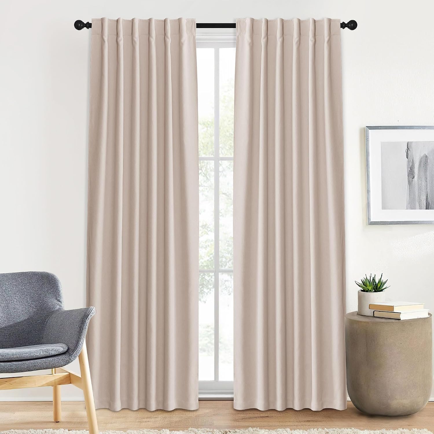 Nicetown Pink Chenille Room Darkening Thermal Insulated Curtains 84 Inch Long for Girls Bedroom, Thermal Insulated Velevet Drapes for Nurse…