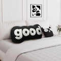 JohnearHomeFashionDecorLife Johnear Headboard Pillow Black Plush Reading Pillow Back Support Pillow for Bed Sitting Up Adult Daybed Sofa Co…