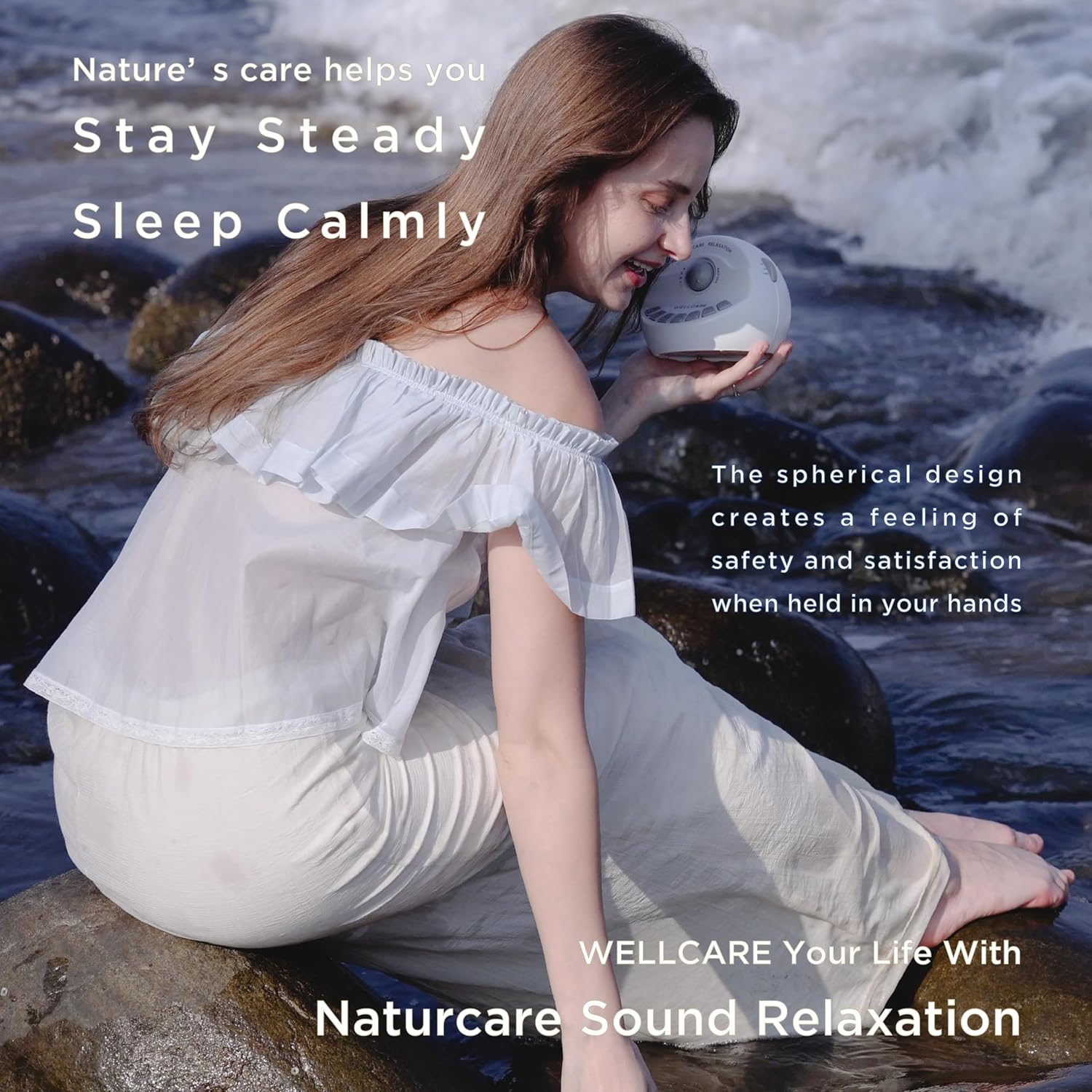 WELLCARECarearoundyou WELLCARE - Naturcare Sound Relaxation: White Noise & 7 Nature Sound Machine, for Babies, Kids & Adults, Ste…