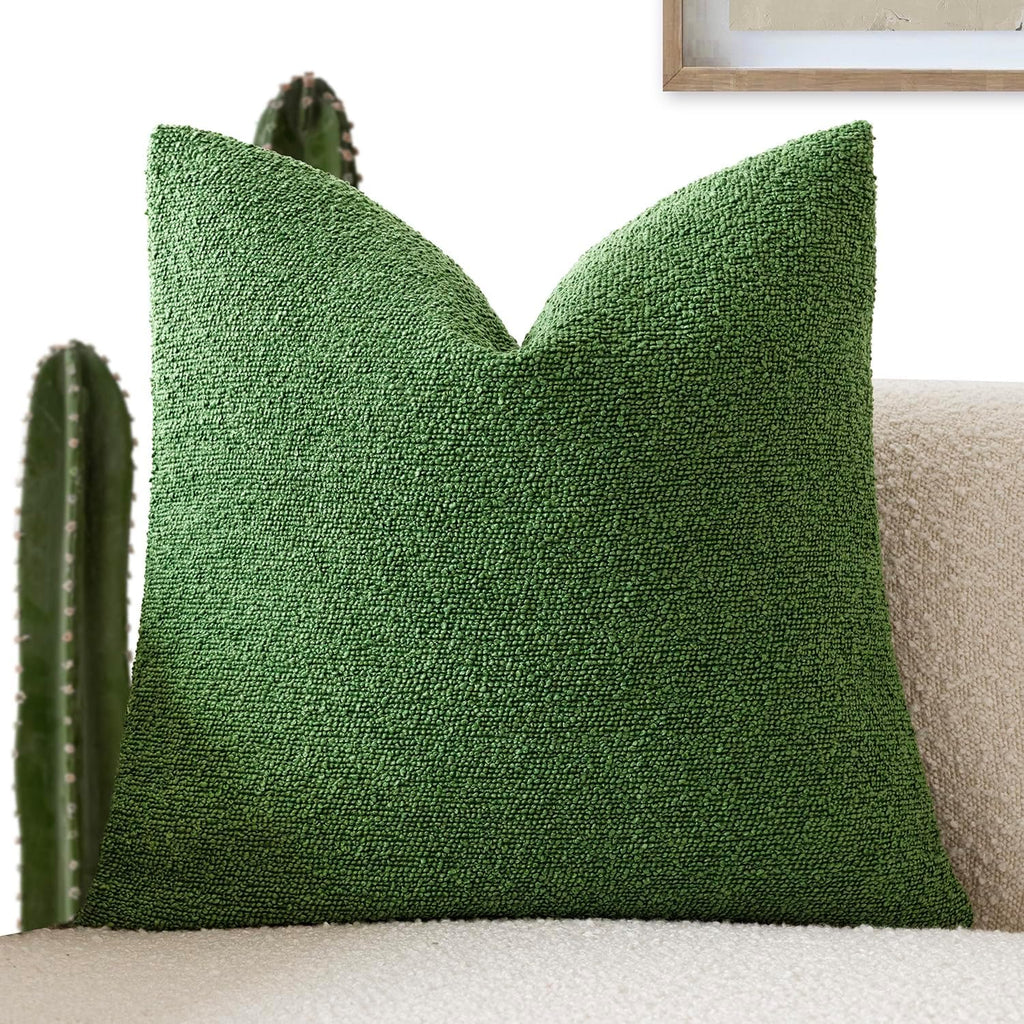 Foindtower Decorative Textured Boucle Throw Pillow Covers Accent Solid Pillow Cases Neutral Soft Cozy Couch Cushion Case for Chair Sofa…