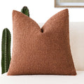 Foindtower Decorative Textured Boucle Throw Pillow Covers Accent Solid Pillow Cases Neutral Soft Cozy Couch Cushion Case for Chair Sofa…