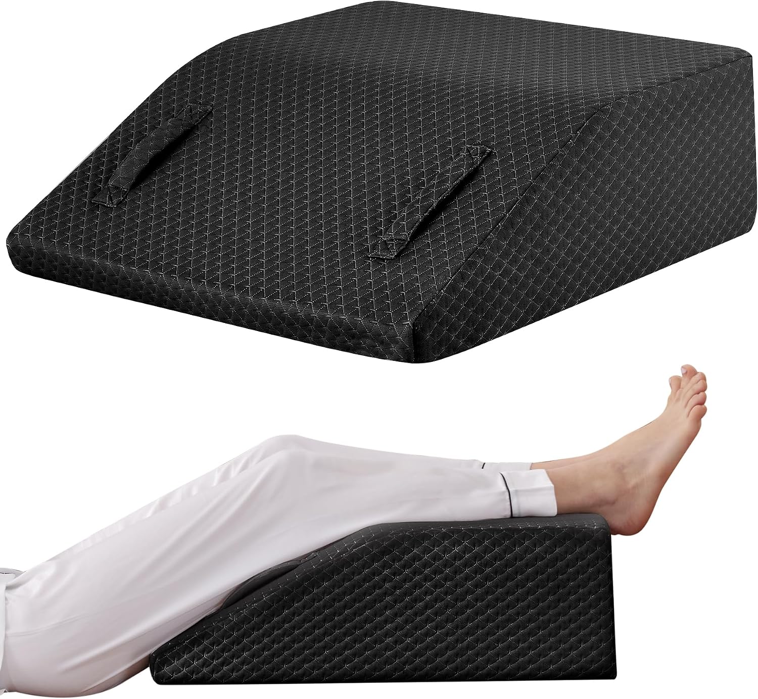 Ruqmuis Leg Elevation Pillow for After Surgery, 8inch Foam Leg Elevating Pillow for Swelling and Blood Circulation, Leg Wedge Pillow for Sl…