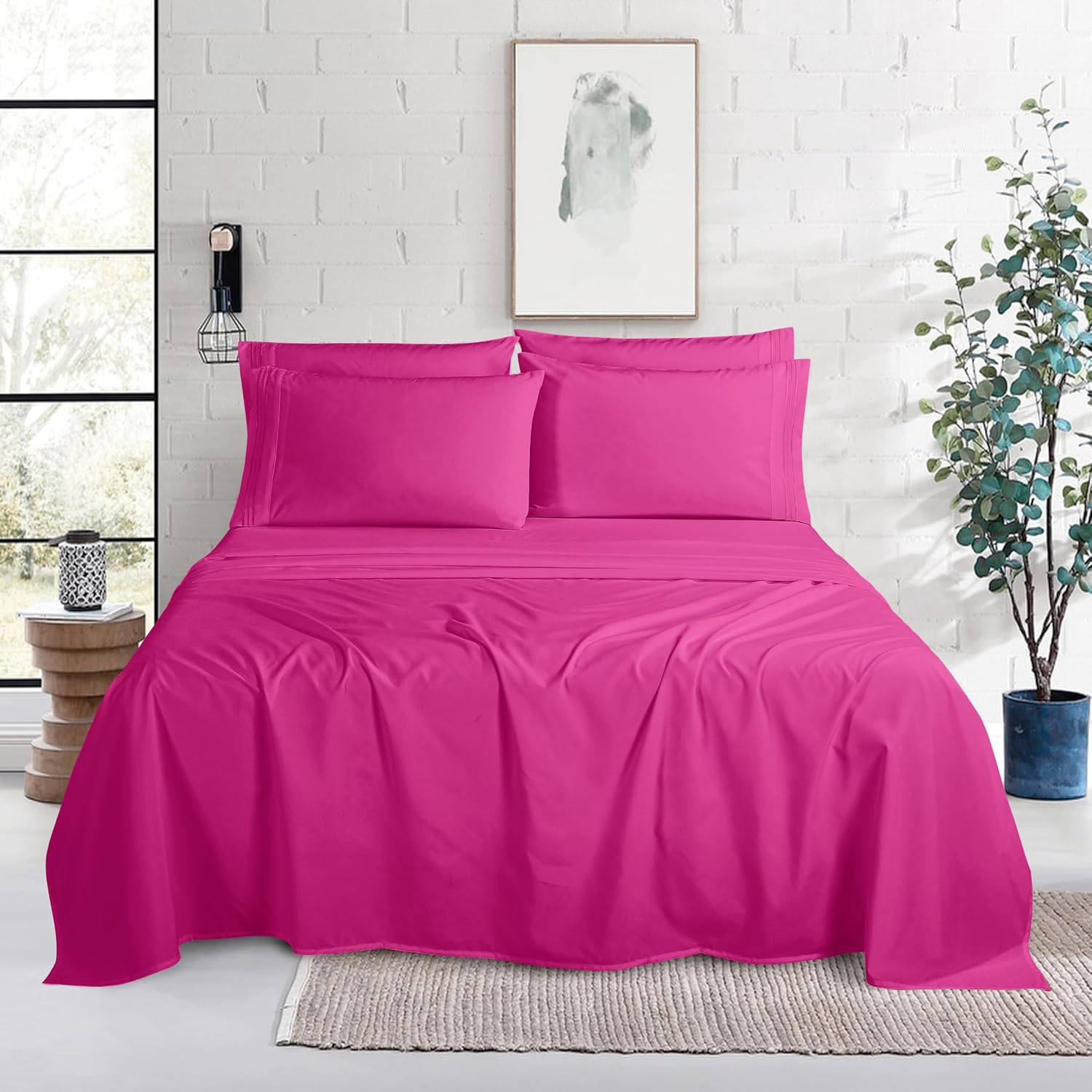 MocassiLuxuryBedding Mocassi Luxury 6-Piece Sheet Set, Ultra Soft 1800 Hotel Quality Microfiber Sheet Set, Fits Mattresses Up to 18 to 24 I…