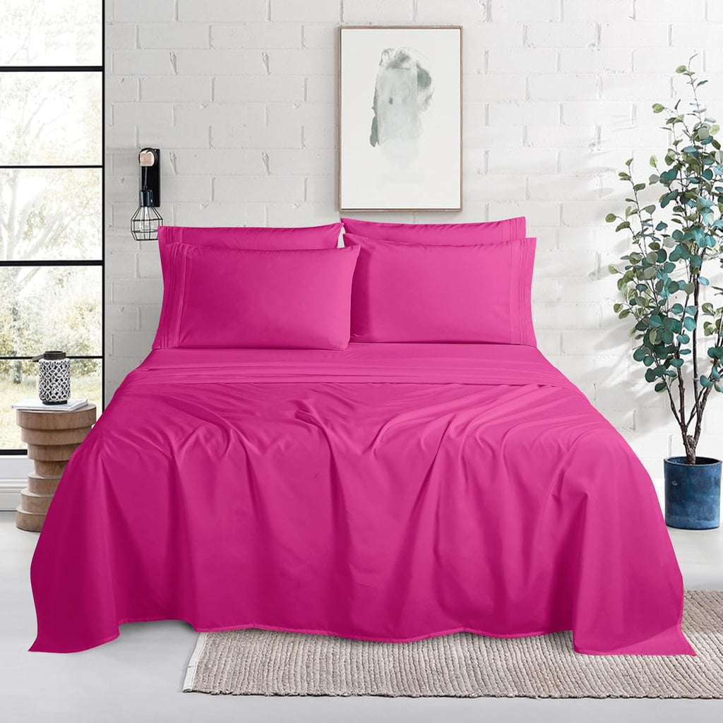 MocassiLuxuryBedding Mocassi Luxury 6-Piece Sheet Set, Ultra Soft 1800 Hotel Quality Microfiber Sheet Set, Fits Mattresses Up to 18 to 24 I…