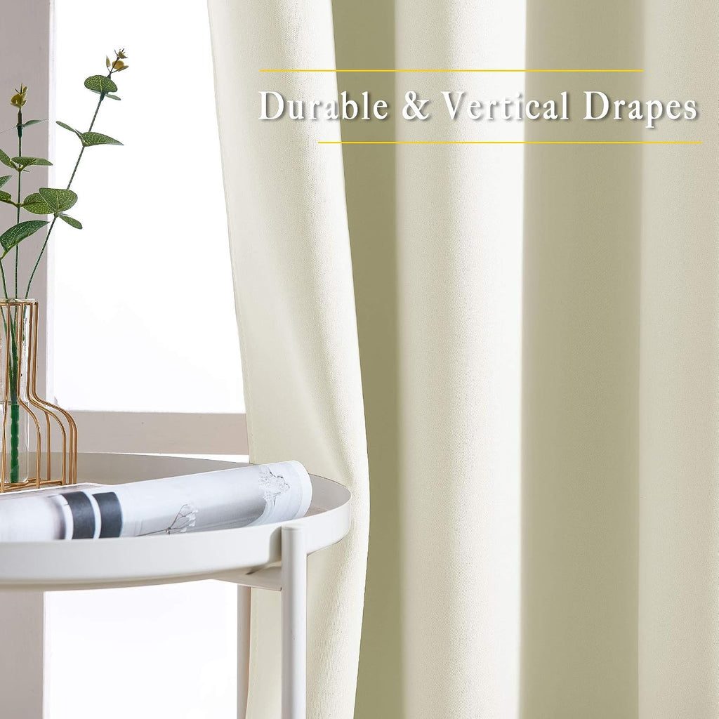 Nicetown Room Darkening Curtains & Drapes - Window Treatment Thermal Insulated Solid Grommet Light Block Panels for Bedroom/Living Room, Be…